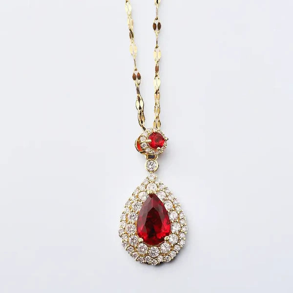 Elegant Red Zircon Pendant