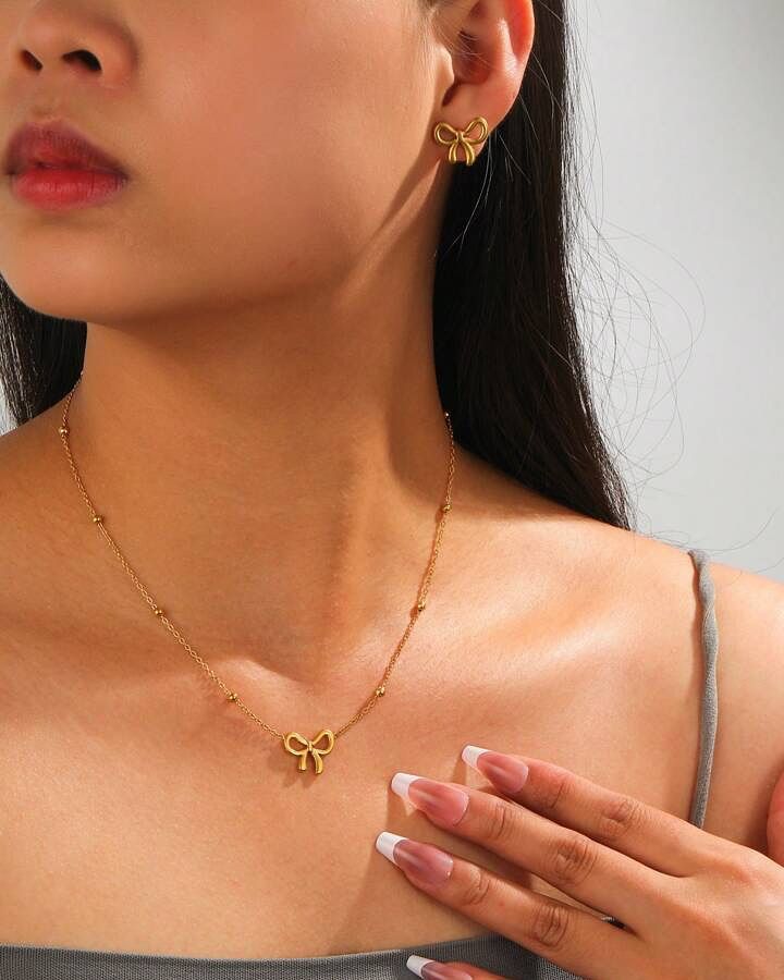 Knot Shape Ball Stainless Steel Necklace