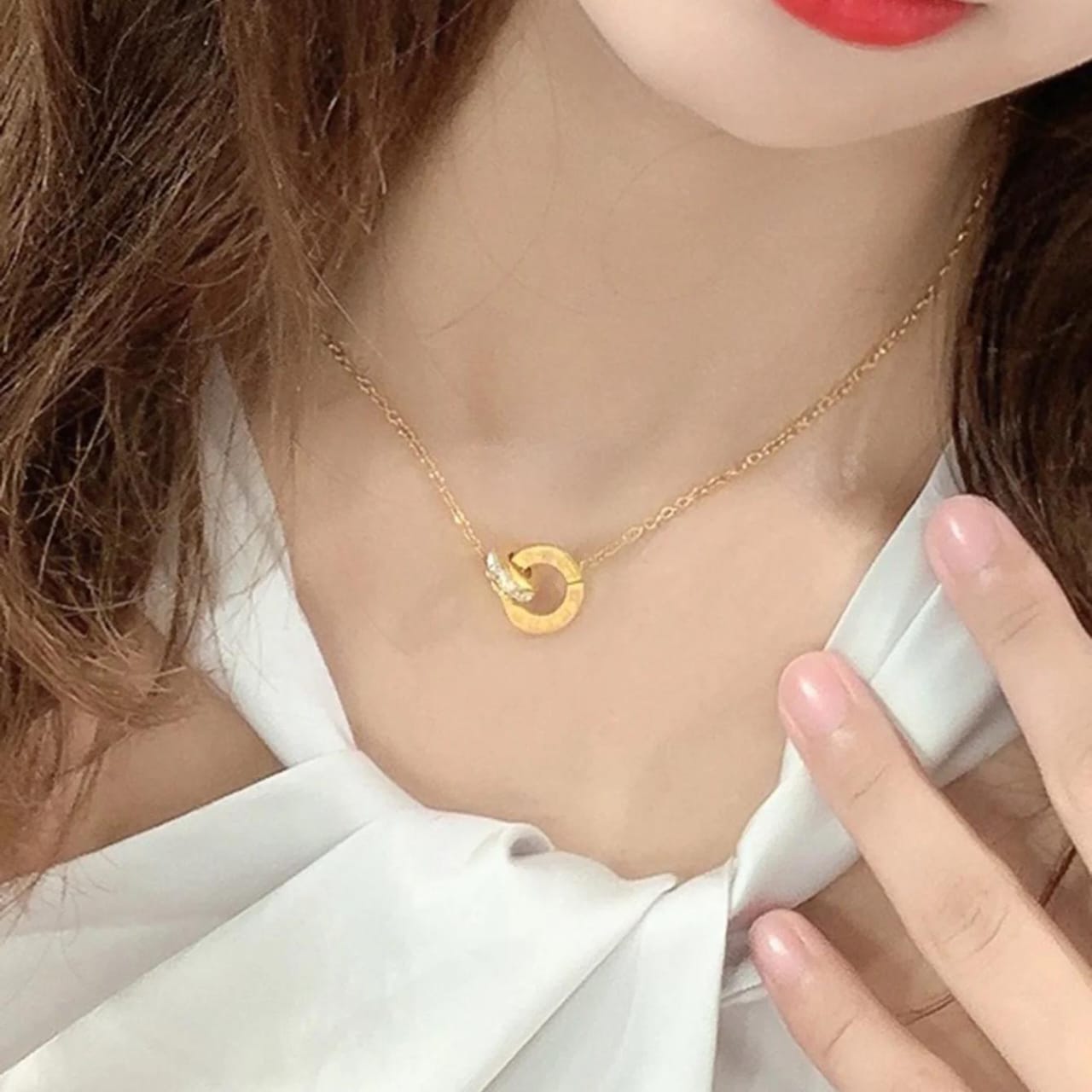 Roman Circle Stainless Steel Necklace