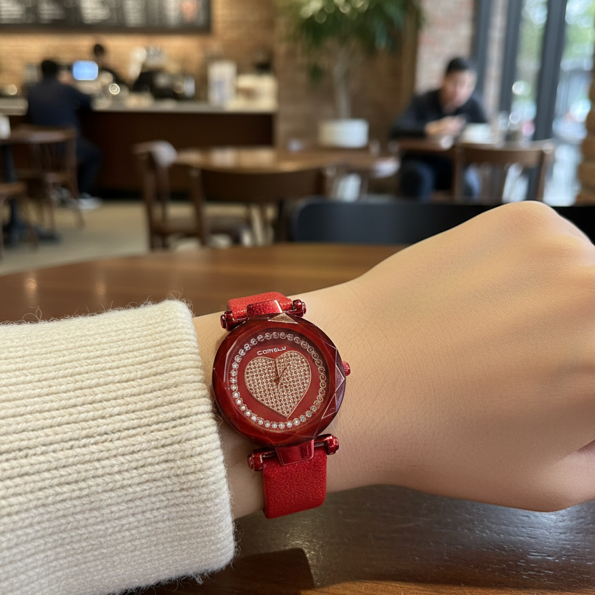 Crystal Heart Dial Ladies Watch