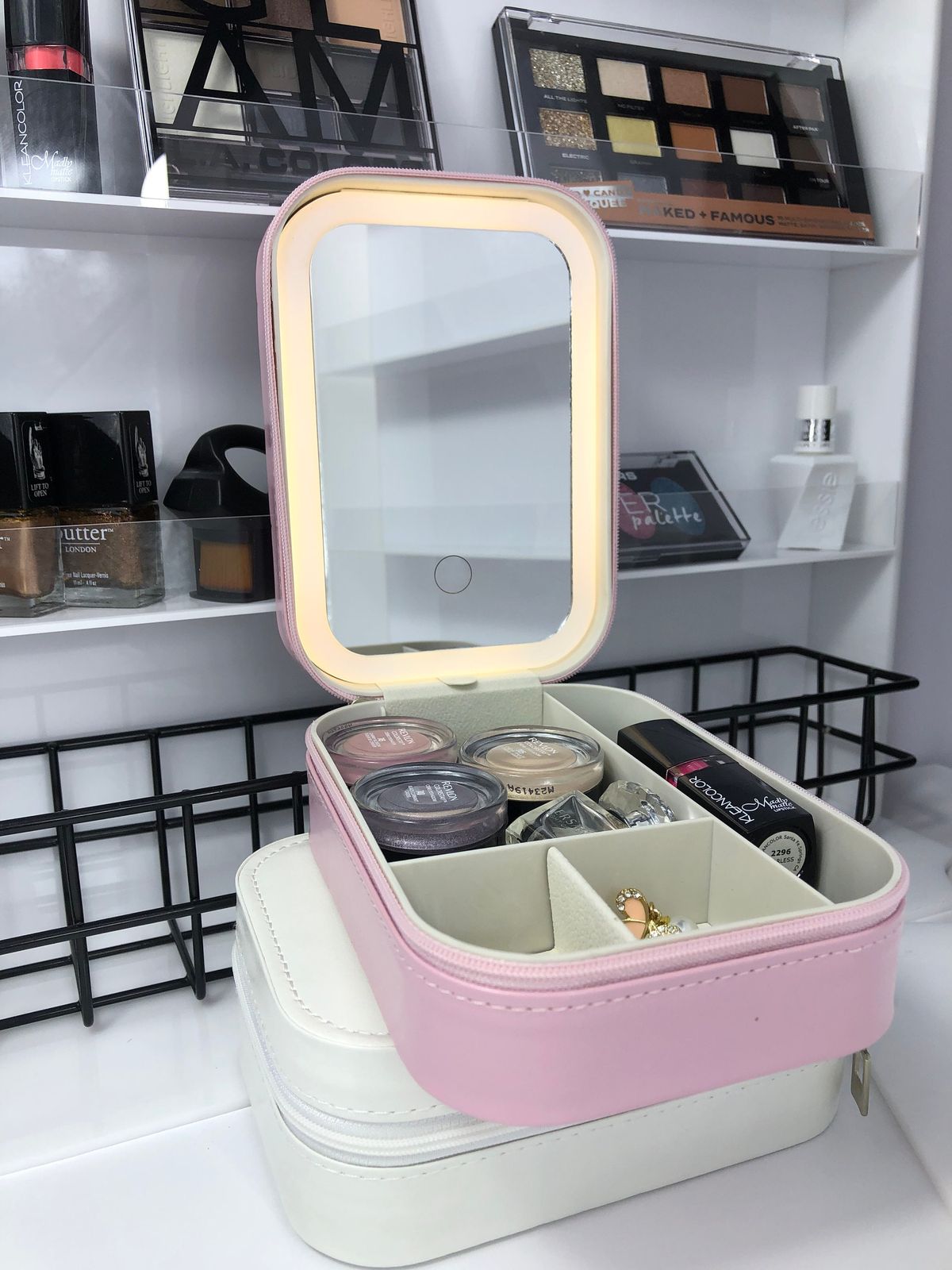 Portable Folding Makeup Mirror Jewellery Box