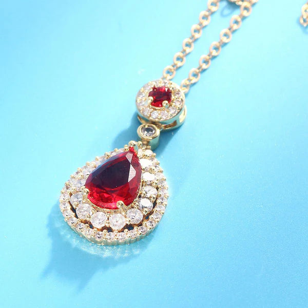 Elegant Red Zircon Pendant
