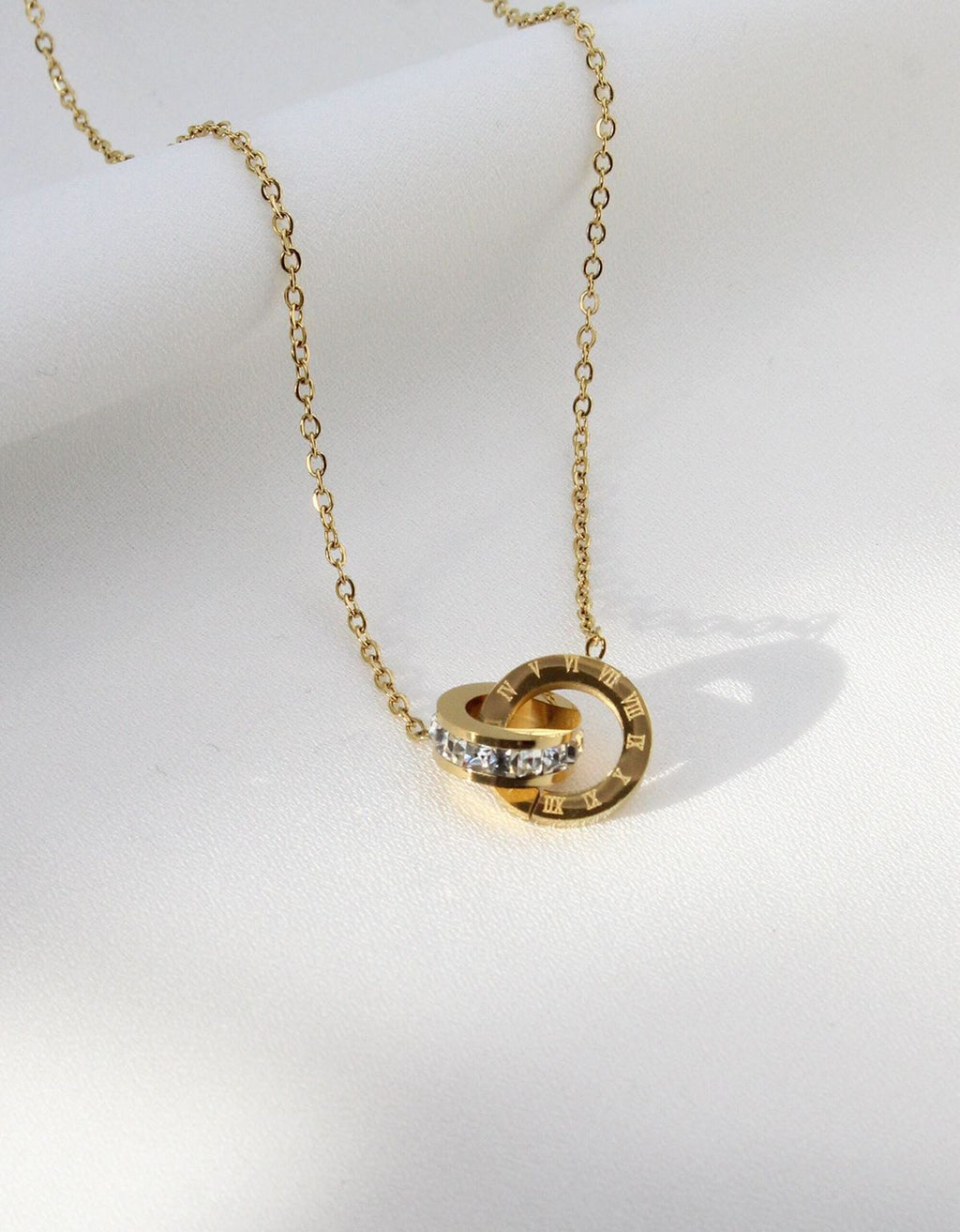 Roman Circle Stainless Steel Necklace