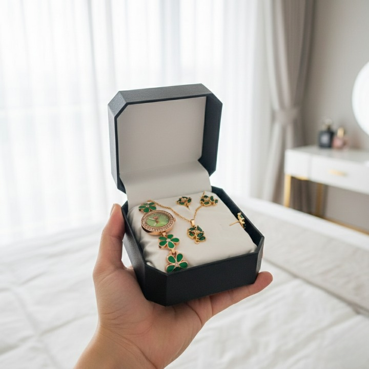 Ladies Jewellery And Bangle With Watch